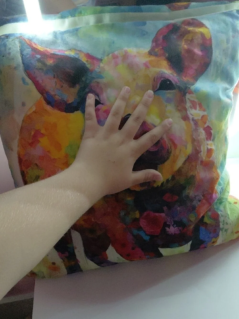 Colorful Watercolor Pig Throw Pillow